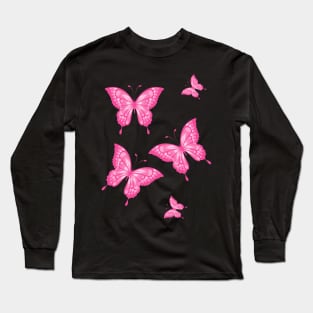 Pink butterfly Long Sleeve T-Shirt